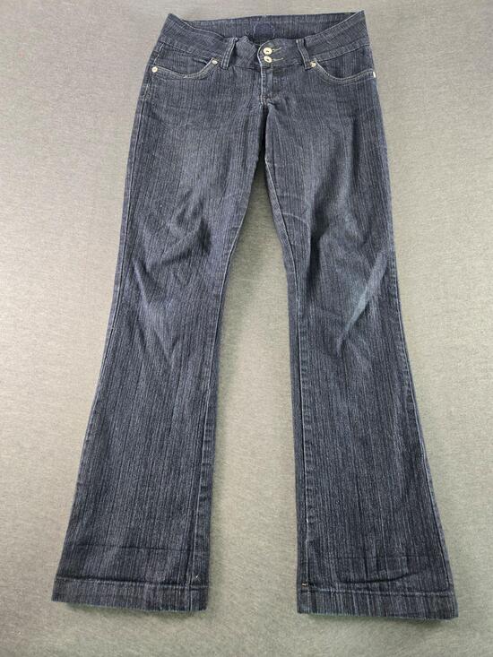 Revolt Denim - Revolt Jeans Womens 6 Blue Dark Wash Bootcut Rhinestone Pocket Stretch Denim